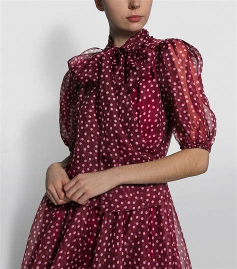 DOLCE&GABBANA Collection W Polka Dot Silk Dress.